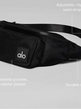 ALO Yoga Black Belt Bag NWT in original packaging & shipping box ready 2 ship🎄🎅🏻